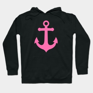 Baby Anchor, pink anchor on blue Hoodie